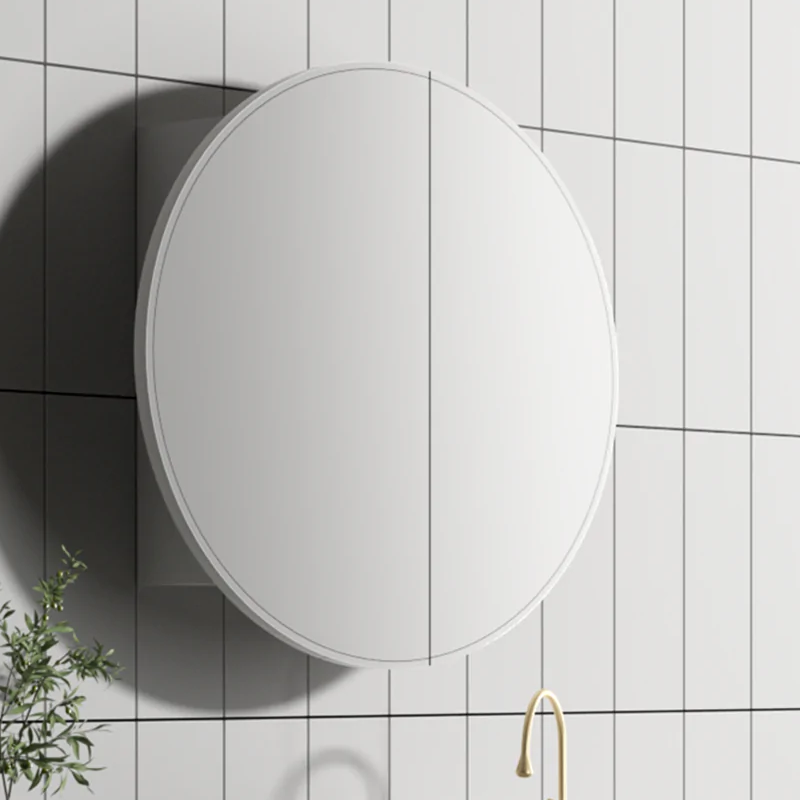 Cassa Design Auris 800mm Matte White Round Shaving Cabinet