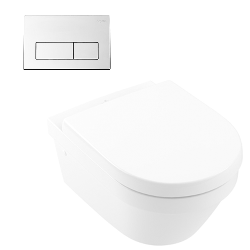 Villeroy & Boch Avento Directflush Wall Hung Toilet Package Argent Cistern