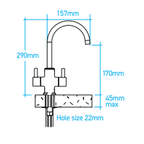 Billi B3000 Chilled & Sparkling Tap with Dual Levered Slimline Dispenser - Brushed - 913100DBR