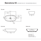 Victoria + Albert Barcelona 55 Above Counter Basin - Gloss White - VB-BAR-55-IO