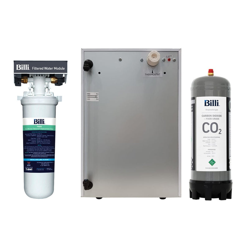 Billi B3000 Chilled & Sparkling Tap with Dual Levered Slimline Dispenser - Brushed Chrome