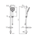 Oliveri Copenhagen Shower Rail Set - Chrome - CO51580CR