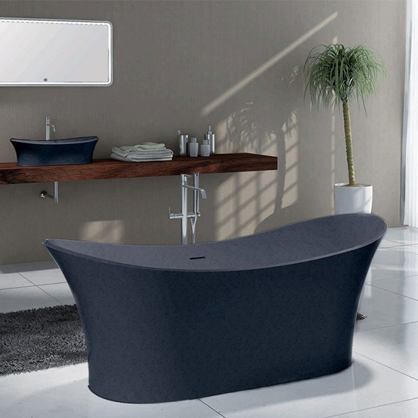 Pietra Bianca Crown 1750mm Freestanding Bath - Charcoal
