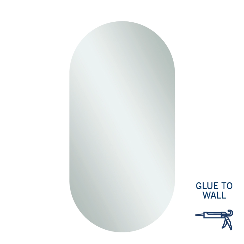 Thermogroup Ablaze Pill Shape Polished Edge Mirror Glue-to-Wall - DP5010GT