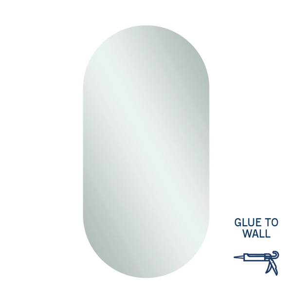 Thermogroup Ablaze Pill Shape Polished Edge Mirror Glue-to-Wall - DP5010GT