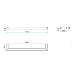 Thermorail 12V Round 632 Single Heated Towel Rail - DSR6BR Brushed Stainless Steel