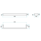 Thermorail 12V Square 632 Single Rail - DSS6BR Brushed Stainless Steel