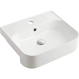 Oliveri Dublin Semi-Recessed Basin - 1 Tap Hole - Gloss White - DU7130E