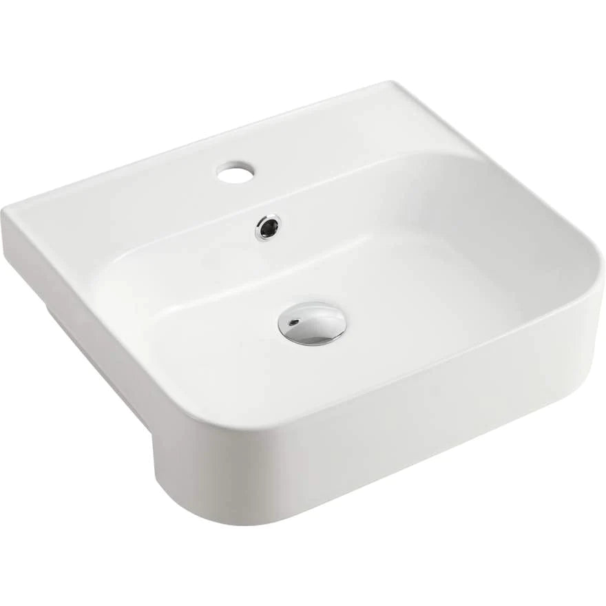 Oliveri Dublin Semi-Recessed Basin - 1 Tap Hole - Gloss White - DU7130E