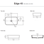 Victoria + Albert Edge 45 Above Counter Basin - Gloss White - VB-EDG-45-NO