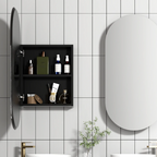 Cassa Design Elli Matte Black Shaving Cabinet - ELLI9045B