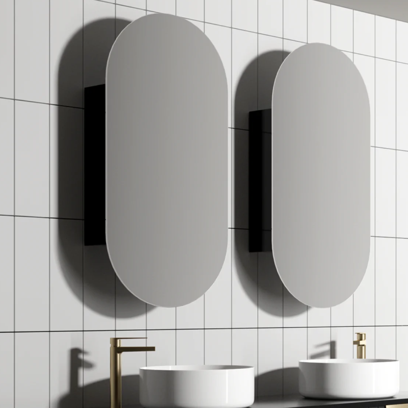 Cassa Design Elli Matte Black Shaving Cabinet - ELLI9045B