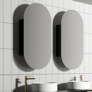 Cassa Design Elli Matte Black Shaving Cabinet - ELLI9045B