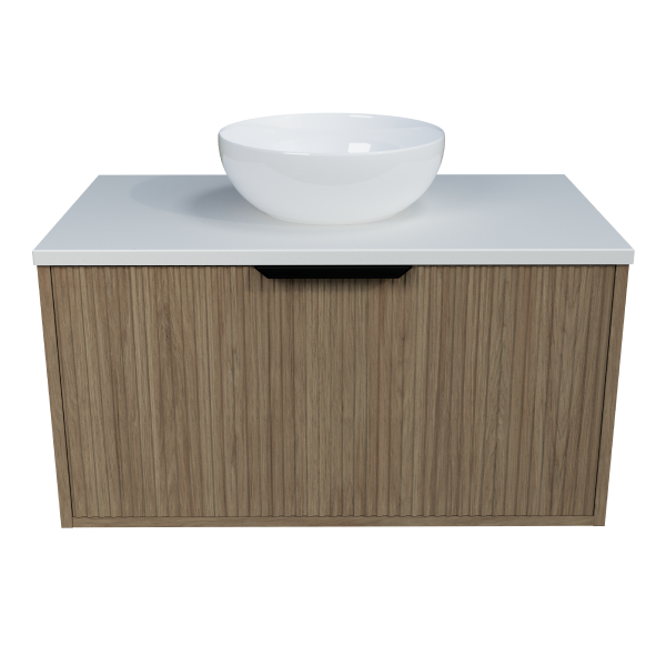 Timberline Elwood Dockland Wall Hung Vanity with SilkSurface Top & Basin 750mm - ELWV750CSSAW