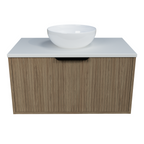 Timberline Elwood Dockland Wall Hung Vanity with SilkSurface Top & Basin 750mm - ELWV750CSSAW