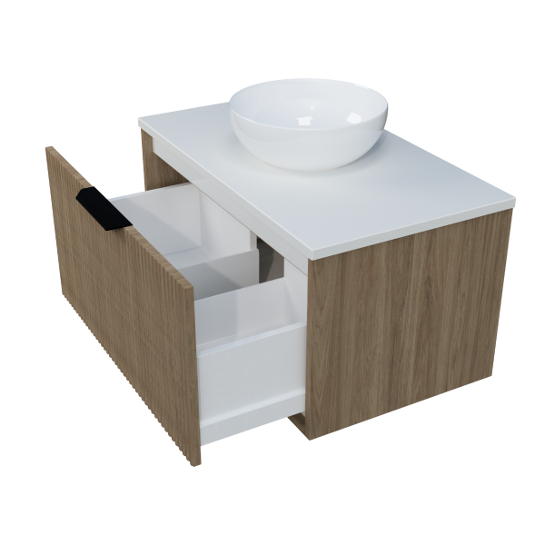Timberline Elwood Dockland Wall Hung Vanity with SilkSurface Top & Basin 750mm
