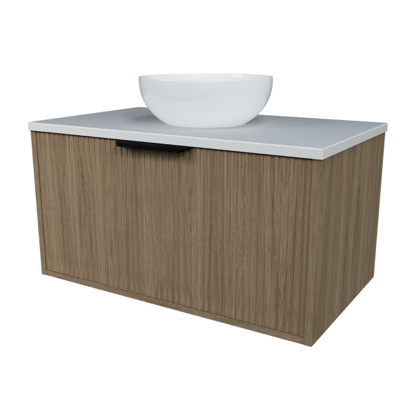 Timberline Elwood Dockland Wall Hung Vanity with SilkSurface Top & Basin 750mm - ELWV750CSSAW