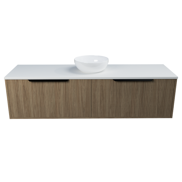 Timberline Elwood Dockland Wall Hung Vanity with SilkSurface Top & Basin 1500mm - ELWV1500CSSAW