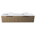 Timberline Elwood Dockland Wall Hung Vanity with SilkSurface Top & Double Basin 1800mm - ELWV1800DSSAW