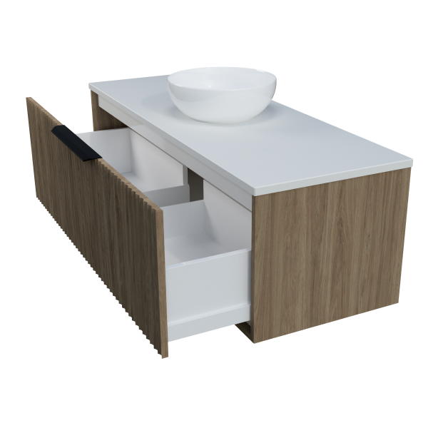 Timberline Elwood Dockland Wall Hung Vanity with SilkSurface Top & Basin 1200mm - ELWV1200CSSAW