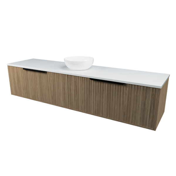 Timberline Elwood Dockland Wall Hung Vanity with SilkSurface Top & Basin 1800mm - ELWV1800CSSAW