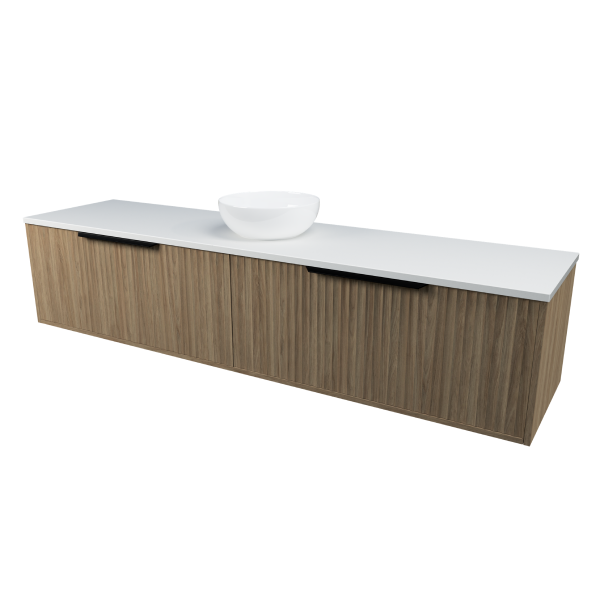 Timberline Elwood Dockland Wall Hung Vanity with SilkSurface Top & Basin 1800mm