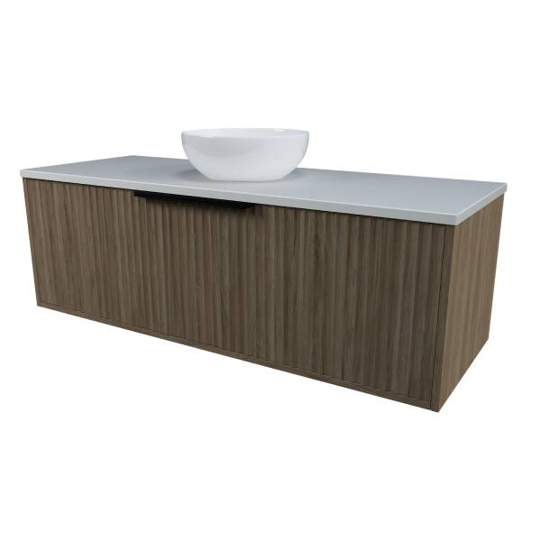 Timberline Elwood Dockland Wall Hung Vanity with SilkSurface Top & Basin 1200mm - ELWV1200CSSAW