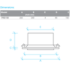 Expella Square Slim-Line Diffuser with NRD - 1PSD150