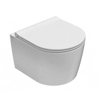 Globo Forty3 Compact SENZABRIDA® Wall Hung Pan & Soft Close Seat - Gloss White - F3COWHW