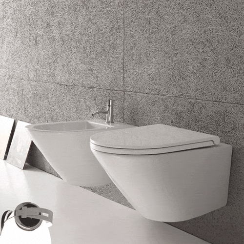 Globo Forty3 Senzabrida Wall-Hung Toilet Pan & Soft Close Seat Kit - F3WHW