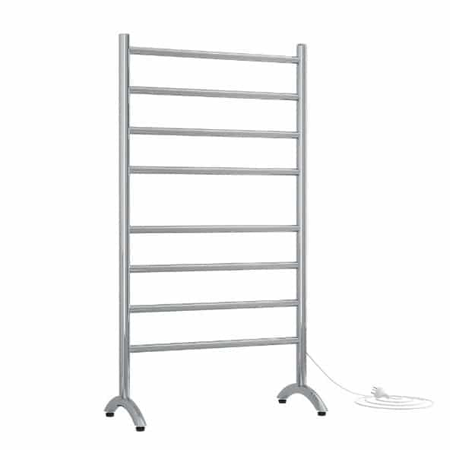 Thermorail 240V Freestanding 600 Straight/Round Heated Towel Rail - FS66E Polished Stainless Steel