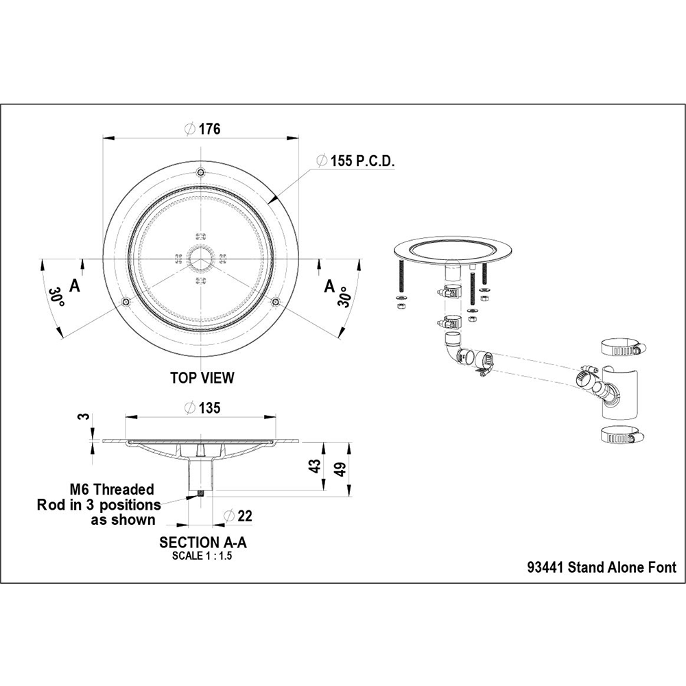 Zip Font Kit Stand Alone - Brushed Gold - 93441Z07