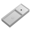 Parisi Cut 900x380 Bench Basin with Platform - 1 Tap Hole - Matte White - VA171.01