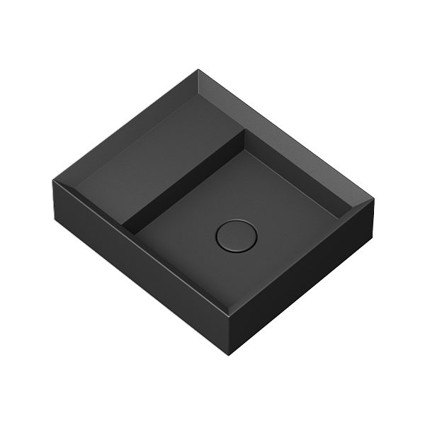 Parisi Cut 450x380 Bench Basin with Platform - No Tap Hole - Matte Black - VA160.22