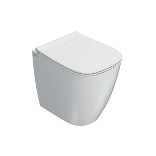 Globo Genesis Compact SENZABRIDA® Floor Standing Toilet Pan & Soft Close Seat - Gloss White - GENCOFMW