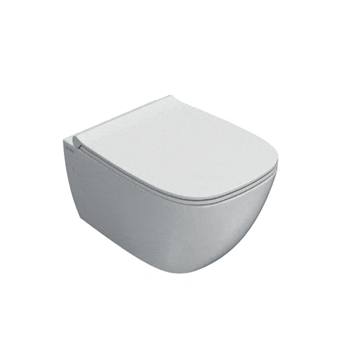 Globo Genesis Compact SENZABRIDA® Wall Hung Pan & Soft Close Seat - Gloss White - GENCOWHW