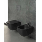 Globo Genesis Compact SENZABRIDA® Wall Hung Pan & Soft Close Seat - Gloss White - GENCOWHW