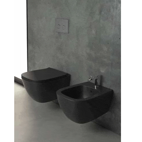 Globo Genesis Compact SENZABRIDA® Wall Hung Pan & Soft Close Seat - Gloss White - GENCOWHW