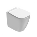 Globo Genesis SENZABRIDA® Floor Standing Toilet Pan & Soft Close Seat - Gloss White - GENFMW