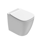 Globo Genesis SENZABRIDA® Floor Standing Toilet Pan & Soft Close Seat - Gloss White - GENFMW