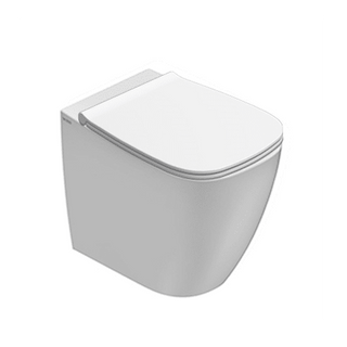 Globo Genesis SENZABRIDA® Floor Standing Toilet Pan & Soft Close Seat - Gloss White - GENFMW