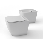 Globo Genesis SENZABRIDA® Floor Standing Toilet Pan & Soft Close Seat - Gloss White - GENFMW