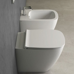 Globo Genesis SENZABRIDA® Floor Standing Toilet Pan & Soft Close Seat - Gloss White - GENFMW
