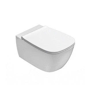Globo Genesis SENZABRIDA® Wall Hung Pan & Soft Close Seat - Gloss White - GENWHW