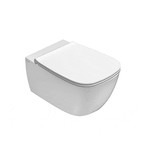 Globo Genesis SENZABRIDA® Wall Hung Pan & Soft Close Seat - Gloss White - GENWHW