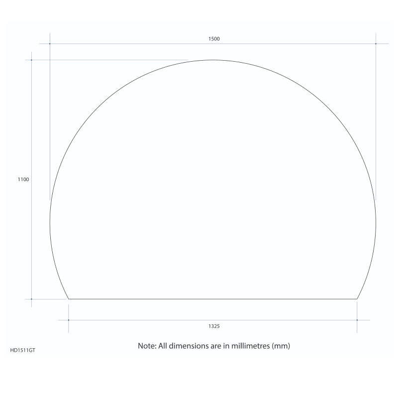 Thermogroup Ablaze 1500 D-Shaped Polished Edge Mirror - HD1511GT