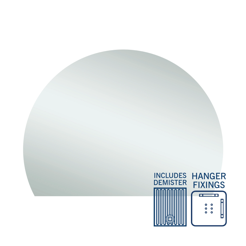 Thermogroup Ablaze 1500 D-Shaped Polished Edge Mirror with Demister - HD1511HND