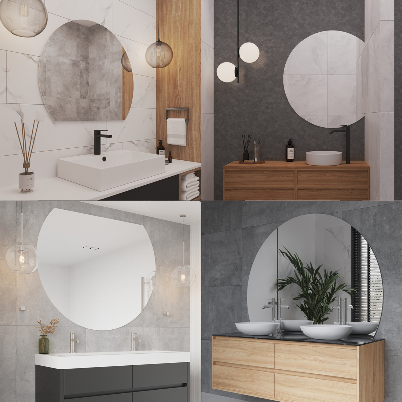 Thermogroup Ablaze 1500 D-Shaped Polished Edge Mirror - HD1511HN