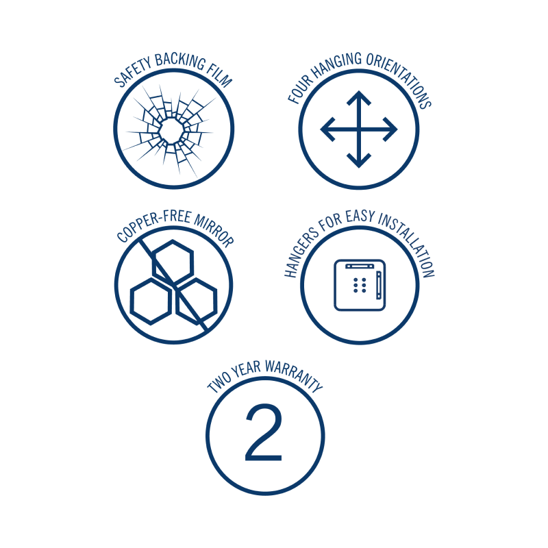 Thermogroup Ablaze 1500 D-Shaped Polished Edge Mirror - HD1511HN