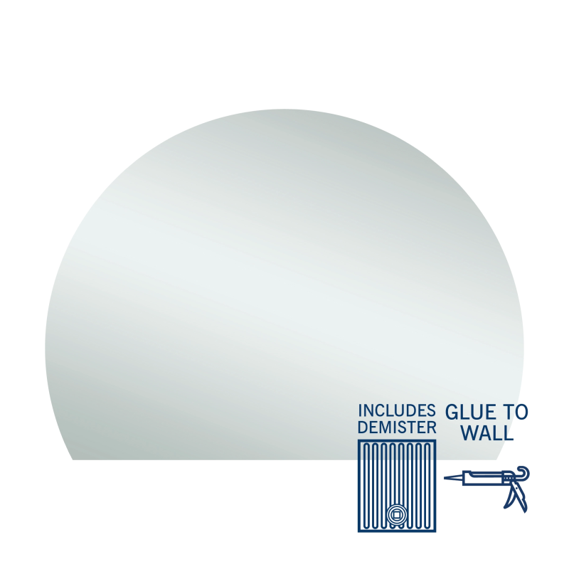 Thermogroup Ablaze 1500 D-Shaped Polished Edge Mirror with Demister - HD1511GTD